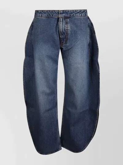 Alaïa Wide Leg Trousers Unique Design In Blue