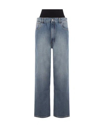 Alaïa Wide-legged Jeans In Blue