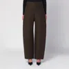 Alaïa Wide Olive Green Trousers In Green