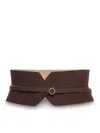 Alaïa Wide Panel Leather Belt In Brown