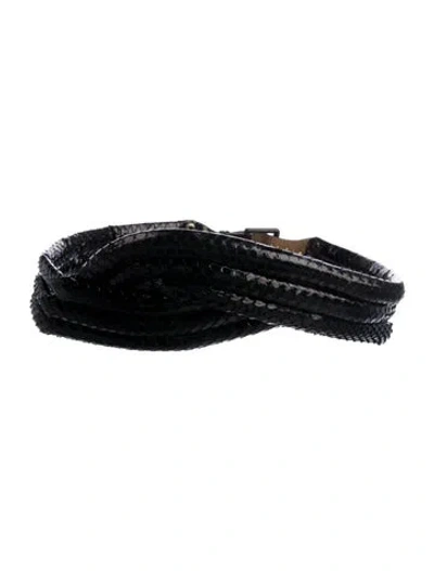 Pre-owned Alaïa Wide Python Waist Belt In Black