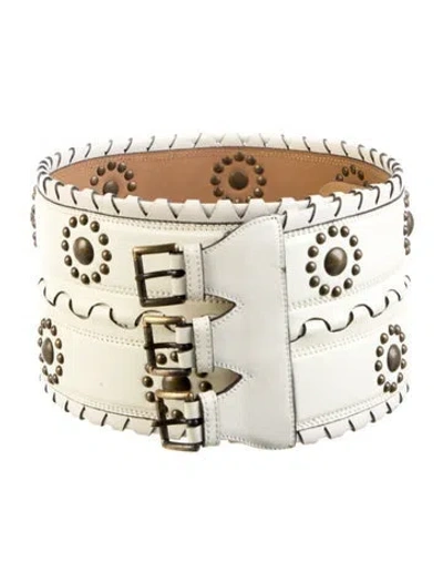 Pre-owned Alaïa Wide Suede Belt In Neutral