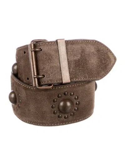 Pre-owned Alaïa Wide Suede Waist Belt In Brown