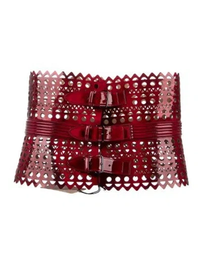 Pre-owned Alaïa Wide Waist Belt W/ Tags In Red