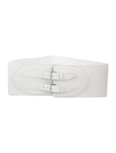 Pre-owned Alaïa Wide Waist Belt In White