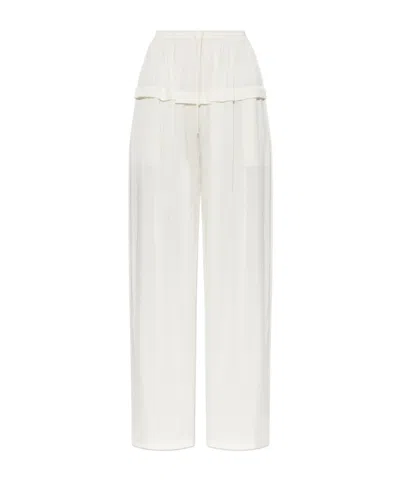Alaïa Wide-leg Casual Trousers In White