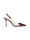 Alaïa Le Caur 90 Leather And Pu Slingback Pumps In Rouge Grenat