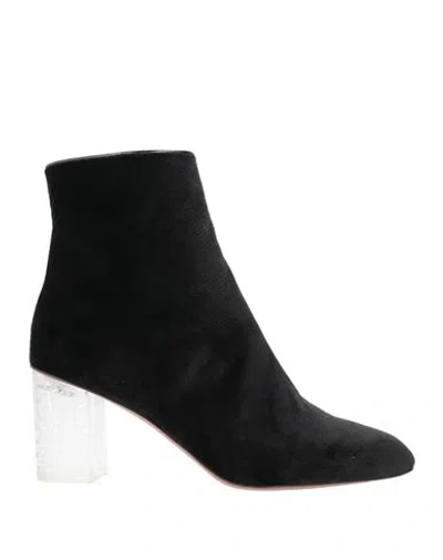 Alaïa Woman Ankle Boots Black Size 6 Leather, Textile Fibers