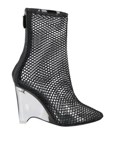 Alaïa Woman Ankle Boots Black Size 10 Textile Fibers, Calfskin