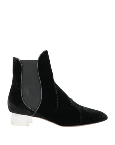 Alaïa Woman Ankle Boots Black Size 7.5 Leather, Textile Fibers