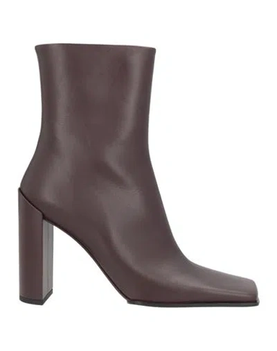 Alaïa Woman Ankle Boots Chocolate Brown Size 8 Leather