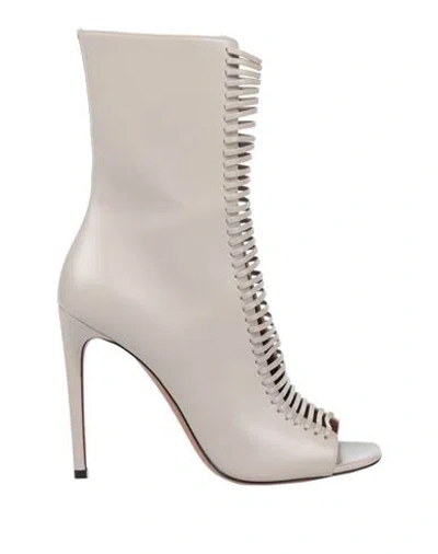 Alaïa Woman Ankle Boots Dove Grey Size 7.5 Calfskin