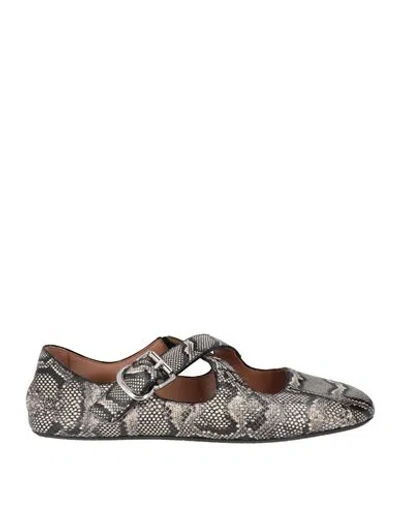 Alaïa Woman Ballet Flats Ivory Size 8 Leather In Multi