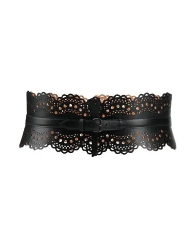 Alaïa Woman Belt Black Size 32 Leather