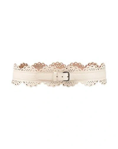 Alaïa Woman Belt Blush Size 32 Calfskin In Neutral