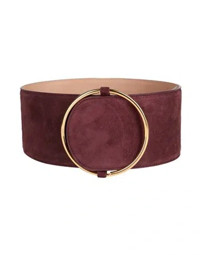 Alaïa Woman Belt Burgundy Size 19.5 Leather In Red