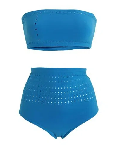 Alaïa Woman Bikini Azure Size 6 Polyester, Elastane In Blue