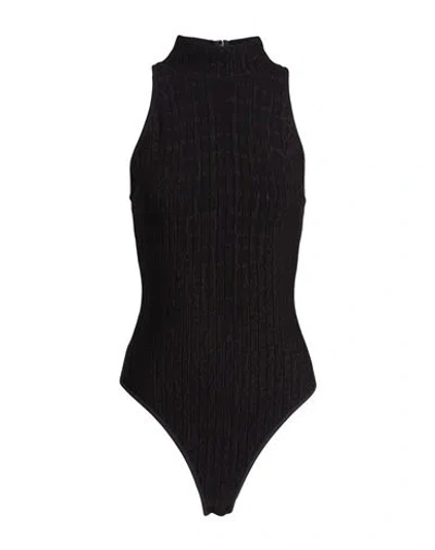 Alaïa Woman Bodysuit Black Size 8 Viscose, Wool, Polyamide, Polyester