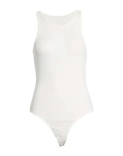 Alaïa Woman Bodysuit Ivory Size 10 Cotton, Viscose, Elastane In White