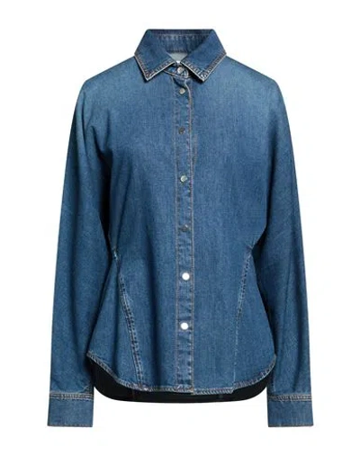 Alaïa Woman Denim Shirt Blue Size 4 Cotton