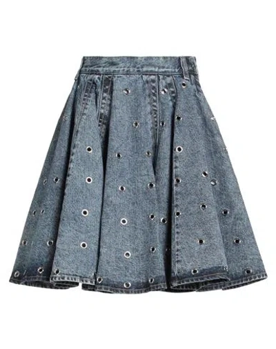 Alaïa Woman Denim Skirt Blue Size 4 Cotton, Brass