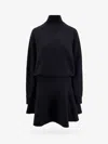 Alaïa Dolman Long Sleeve Turtleneck Sweater Dress In Black