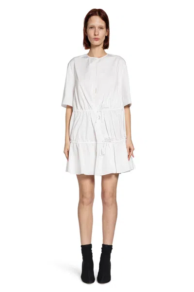 Alaïa Cotton Poplin Dress In White
