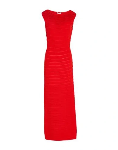 Alaïa Layered Knitted Maxi Dress In Red