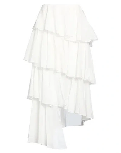 Alaïa Asymmetric Cotton And Linen Maxi Skirt In White