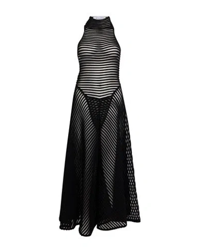 Alaïa Woman Midi Dress Black Size 6 Viscose, Polyester, Silk