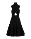 Alaïa Circular Cutout Turtleneck Rib Sweater Dress In Black