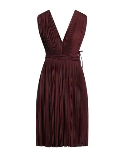 Alaïa Woman Midi Dress Burgundy Size 8 Polyester, Wool