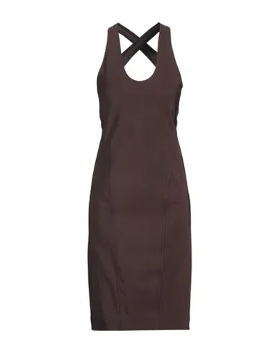Alaïa Woman Midi Dress Dark Brown Size 10 Viscose, Polyamide, Elastane