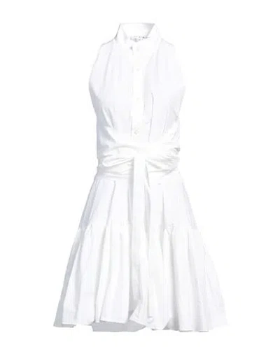 Alaïa Poplin Tie-waist Mini Dress In Blanc