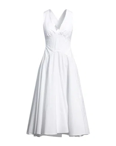 Alaïa Woman Midi Dress White Size 8 Cotton