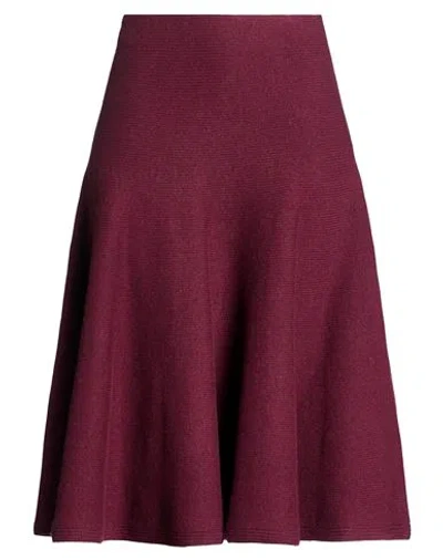 Alaïa Woman Midi Skirt Burgundy Size 6 Cashmere, Wool, Polyamide, Elastane In Red