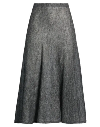 Alaïa Woman Midi Skirt Charcoal Size 4 Mohair Wool, Polyamide, Wool In Grey