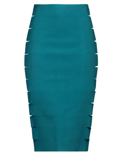 Alaïa Woman Midi Skirt Deep Teal Size 4 Viscose, Polyester, Polyamide, Polyurethane In Green