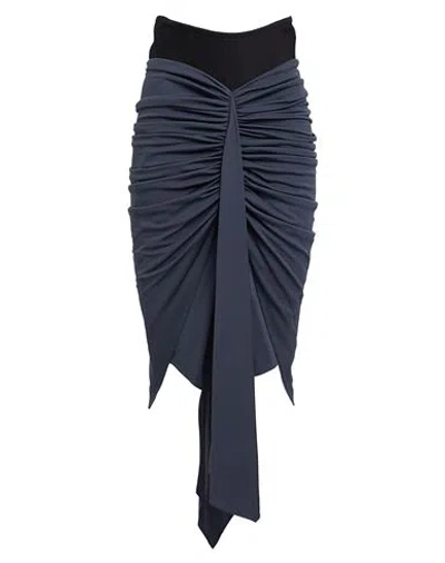 Alaïa Woman Midi Skirt Midnight Blue Size 6 Viscose, Polyamide, Cotton In Black