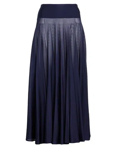 Alaïa Woman Midi Skirt Navy Size 4 Viscose, Polyamide