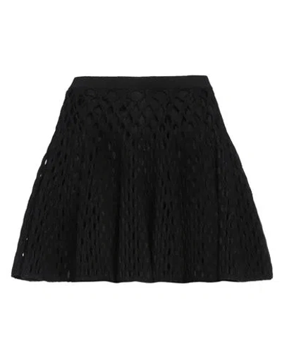Alaïa Woman Mini Skirt Black Size 8 Viscose, Wool, Metallic Polyester, Polyamide, Elastane