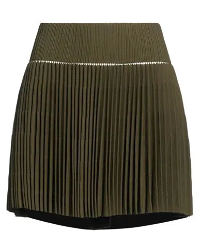 Alaïa Woman Mini Skirt Dark Green Size 6 Viscose, Polyester