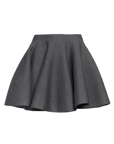 Alaïa Woman Mini Skirt Grey Size 8 Wool, Polyamide In Gray