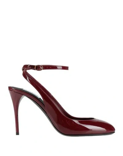 Alaïa Woman Pumps Burgundy Size 6 Calfskin In Brown