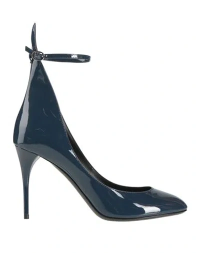 Alaïa Woman Pumps Midnight Blue Size 6 Leather