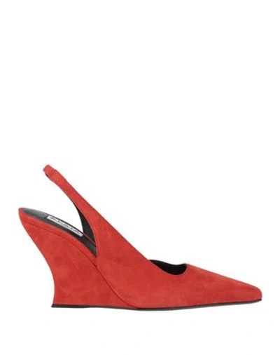 Alaïa Woman Pumps Rust Size 9 Goat Skin In Red