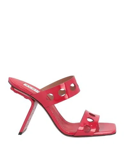Alaïa Woman Sandals Red Size 7.5 Soft Leather