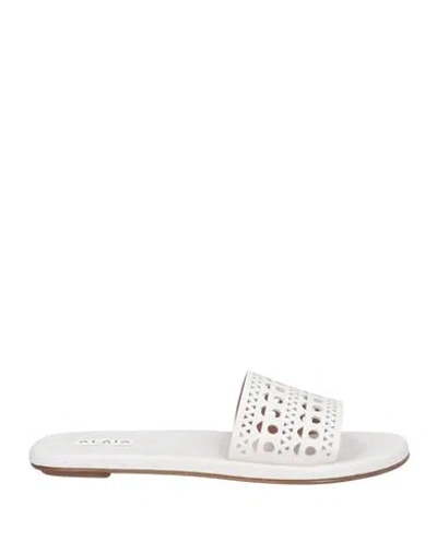 Alaïa Woman Sandals White Size 6 Calfskin