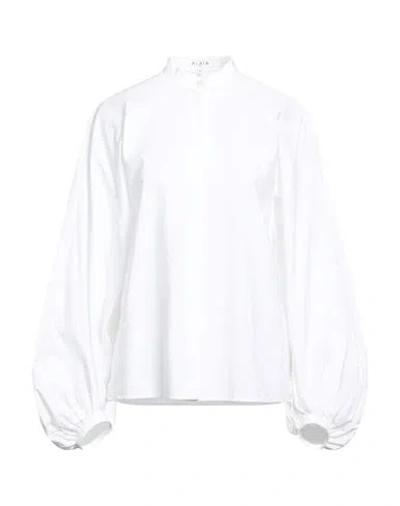 Alaïa Woman Shirt White Size 4 Cotton