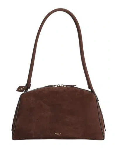 Alaïa Woman Shoulder Bag Dark Brown Size - Leather
